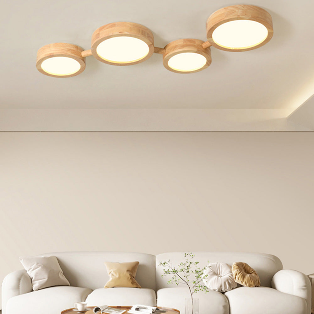 Multi-Heads Wood Retro LED Ceiling Light - Cueteks