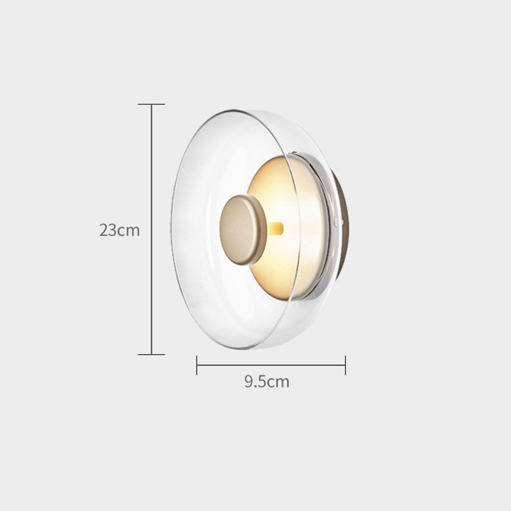 Modern Clear Round LED Glass Wall Sconce - Cueteks