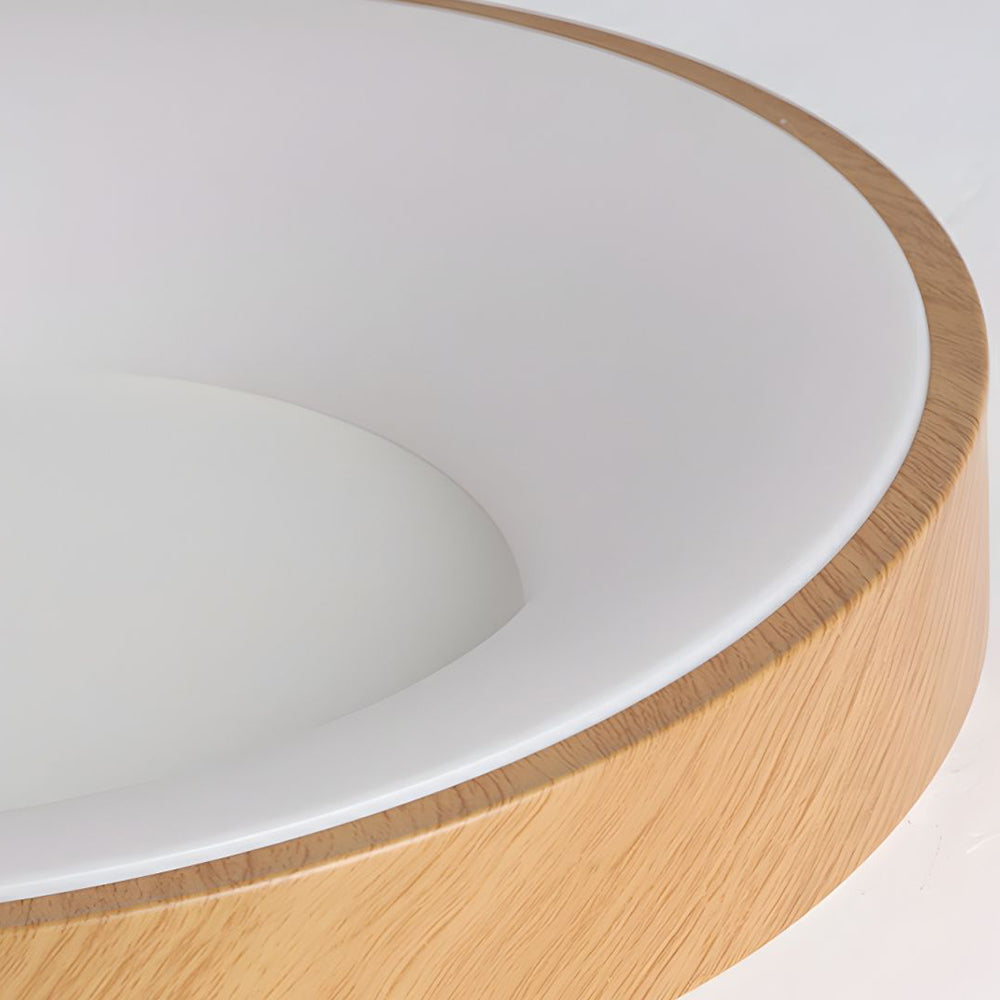 Natural Wood Round LED Ceiling Light - Cueteks