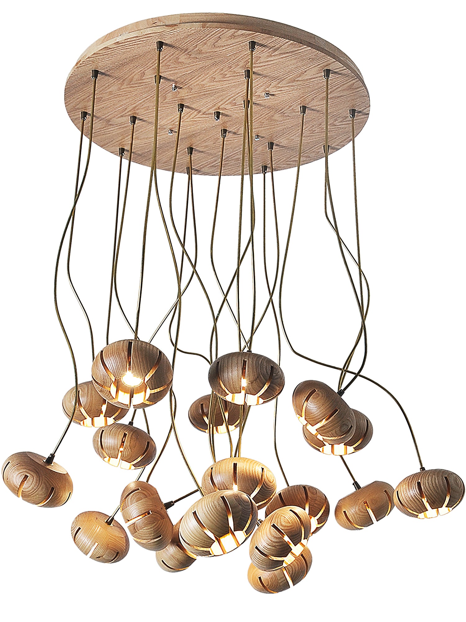 Wood Pumpkin Cluster Chandelier - Cueteks