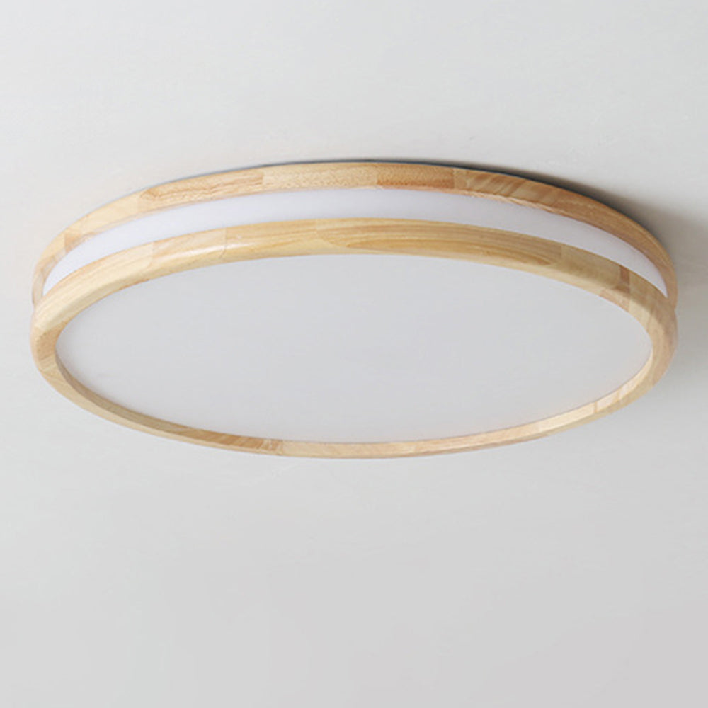 Vintage Wood Round LED Ceiling Light - Cueteks