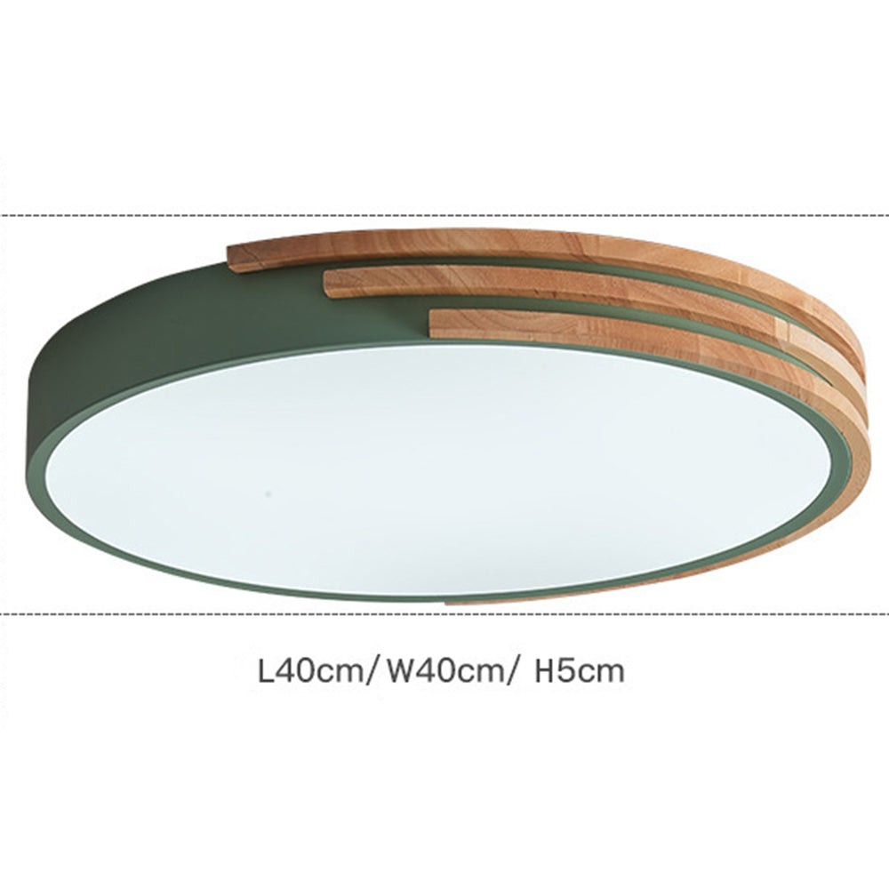Round LED Dimmable Wood Ceiling Lamp - Cueteks