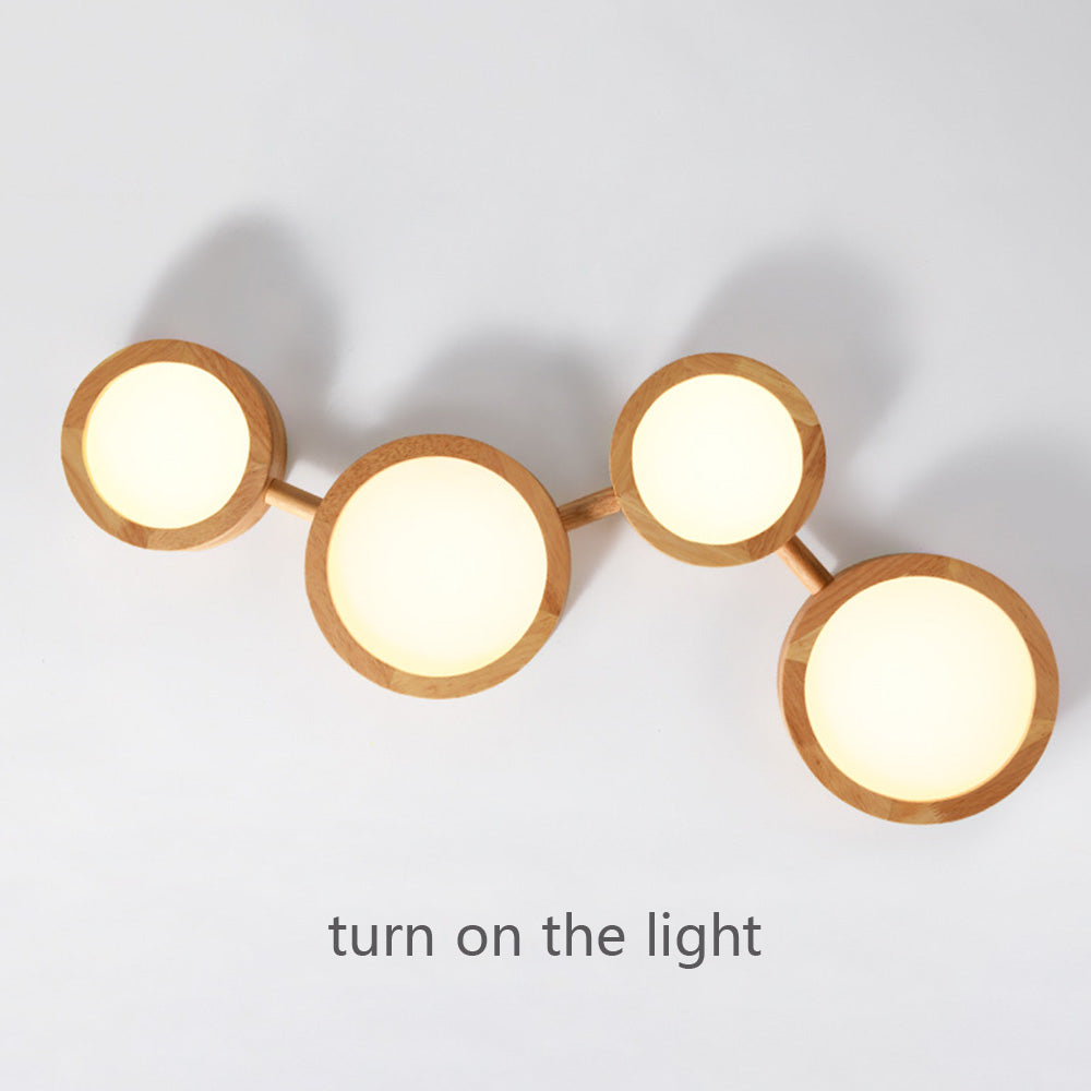 Multi-Heads Wood Retro LED Ceiling Light - Cueteks