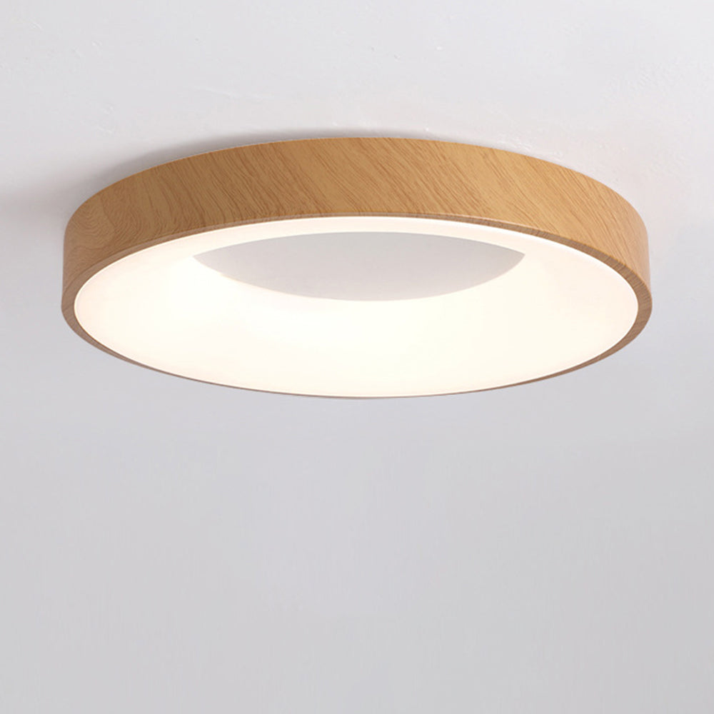 Natural Wood Round LED Ceiling Light - Cueteks