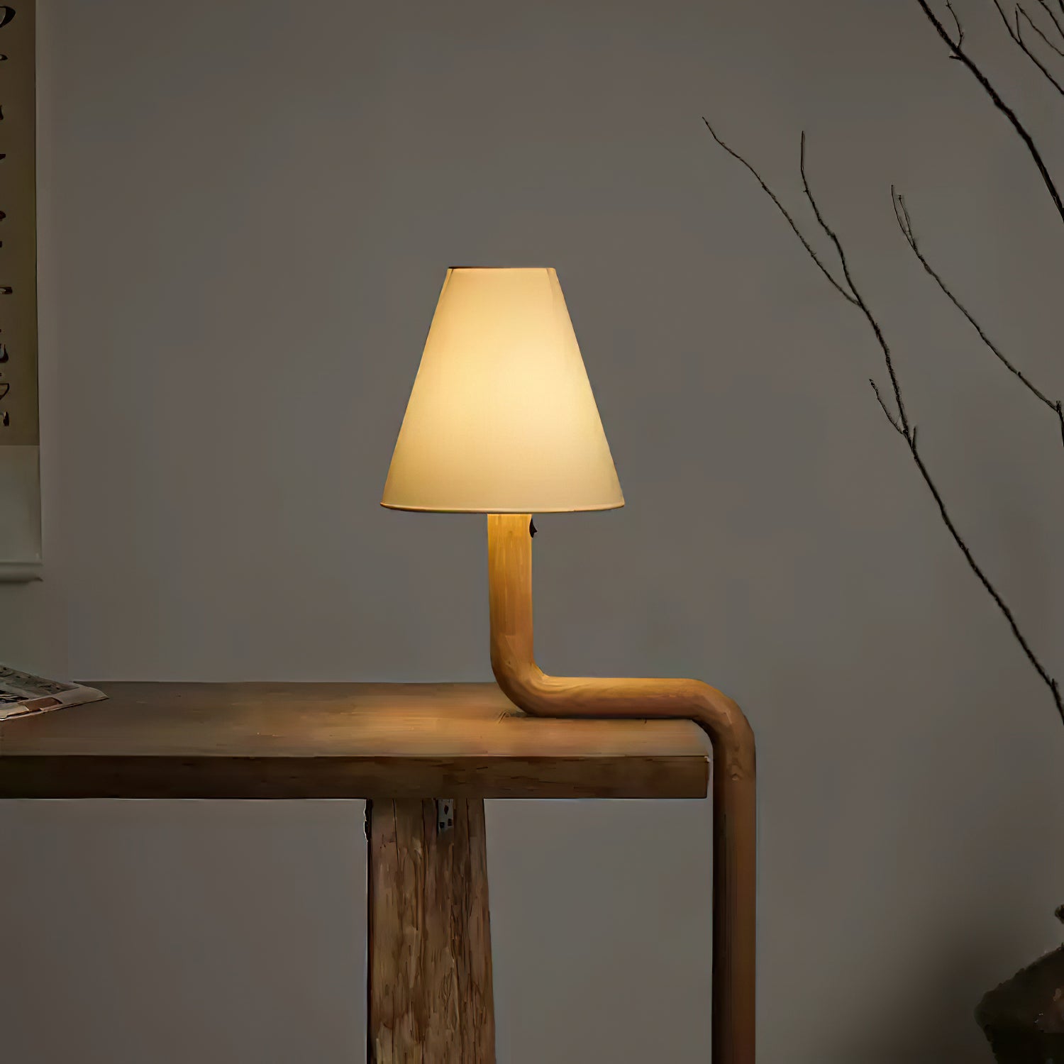 Bend Wood Table Lamp - Cueteks