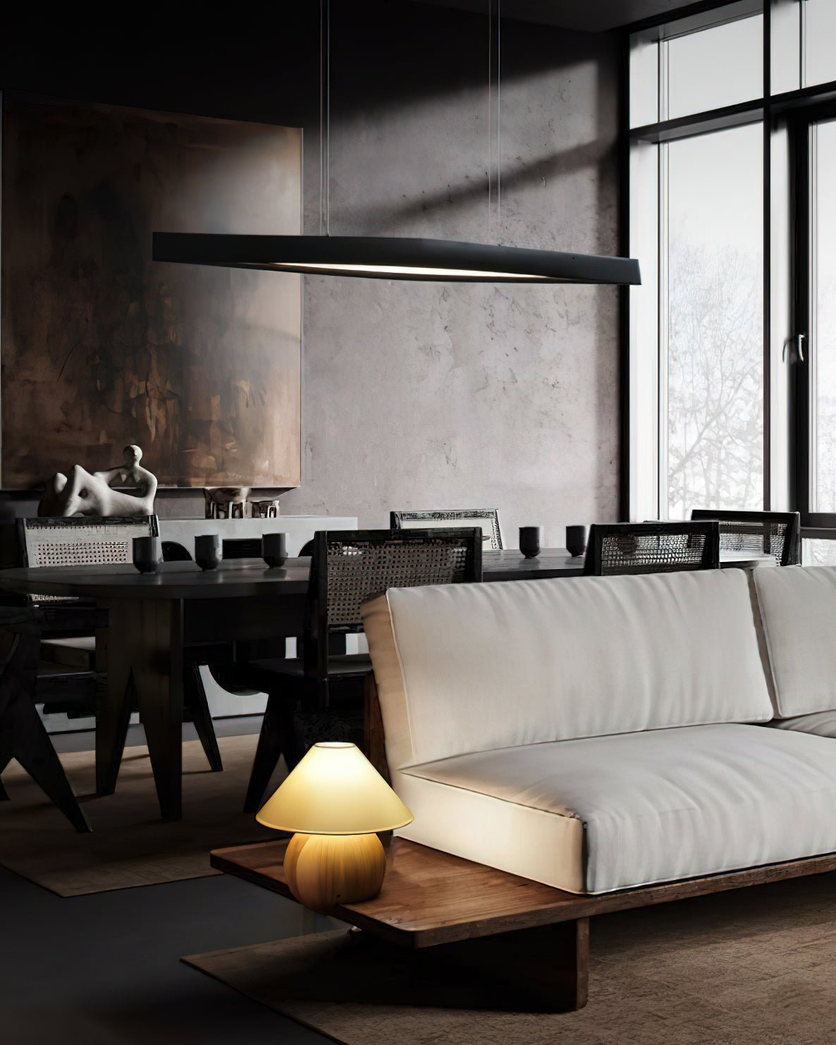 Horizon Linear Wood Pendant Lamp - Cueteks