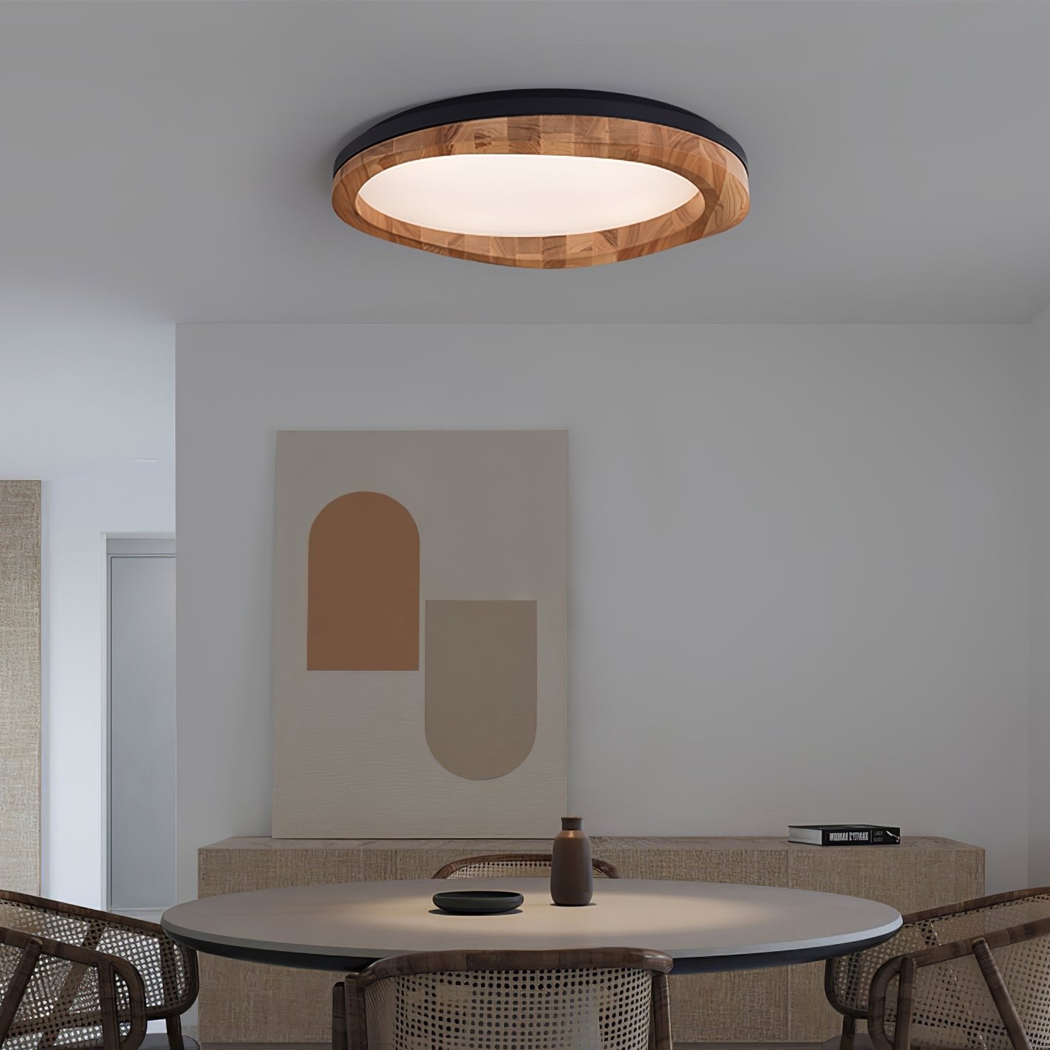 Timber Round Wood Ceiling Lamp - Cueteks