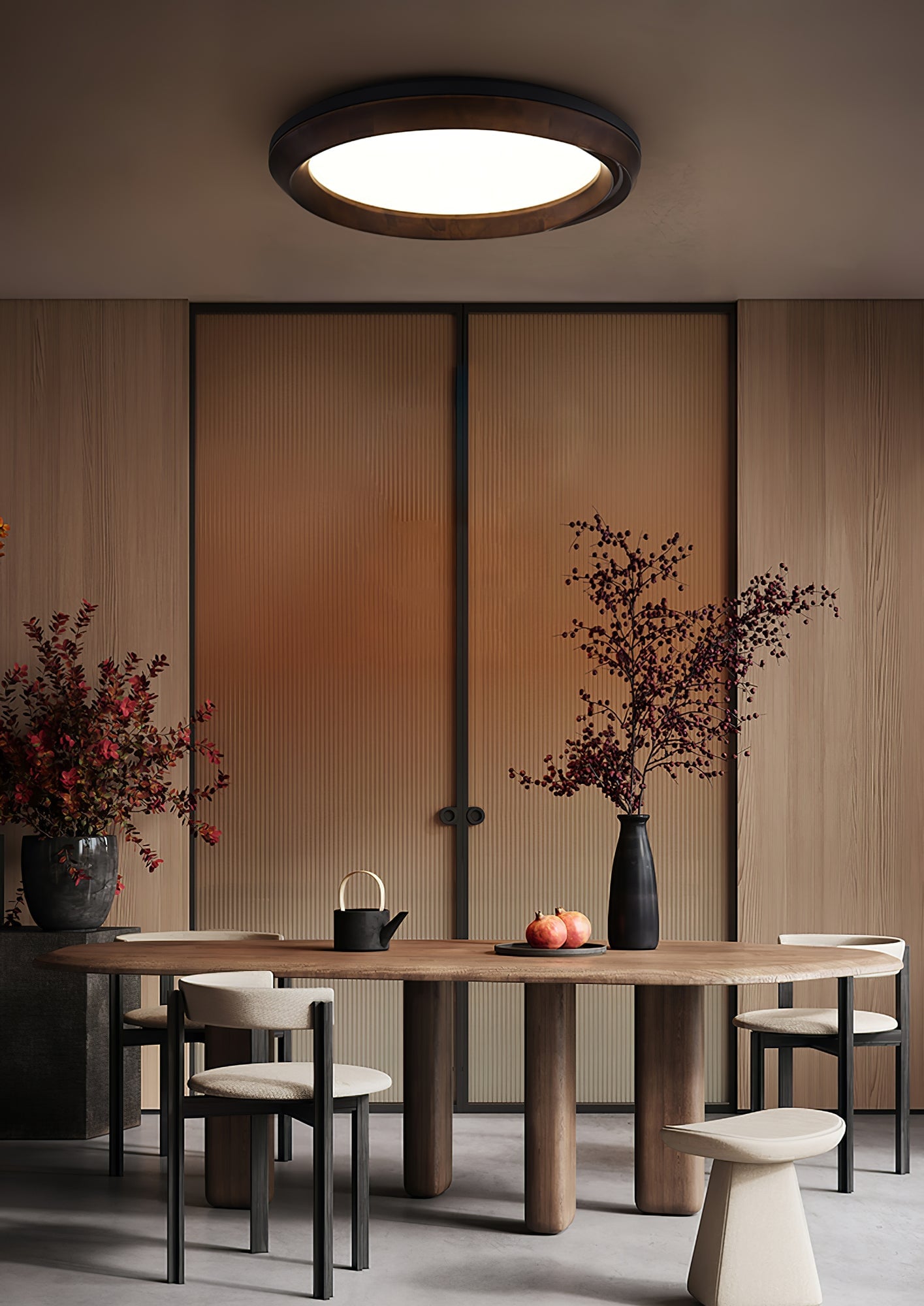 Ripple Wood Ceiling Light - Cueteks