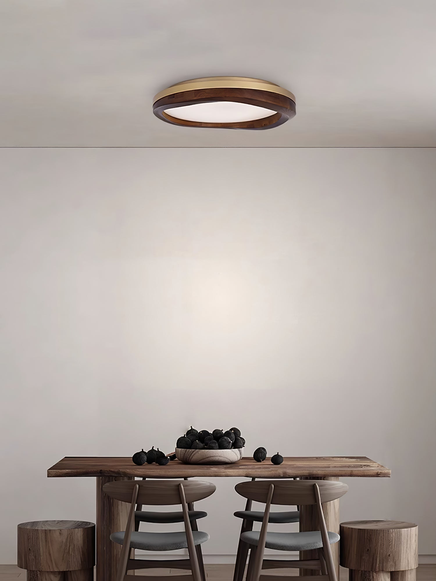Timber Round Wood Ceiling Lamp - Cueteks