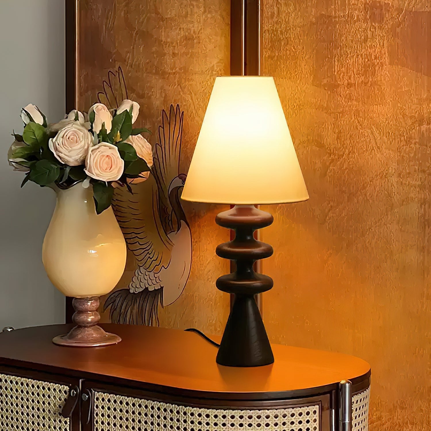 Ripple Wood Table Lamp - Cueteks