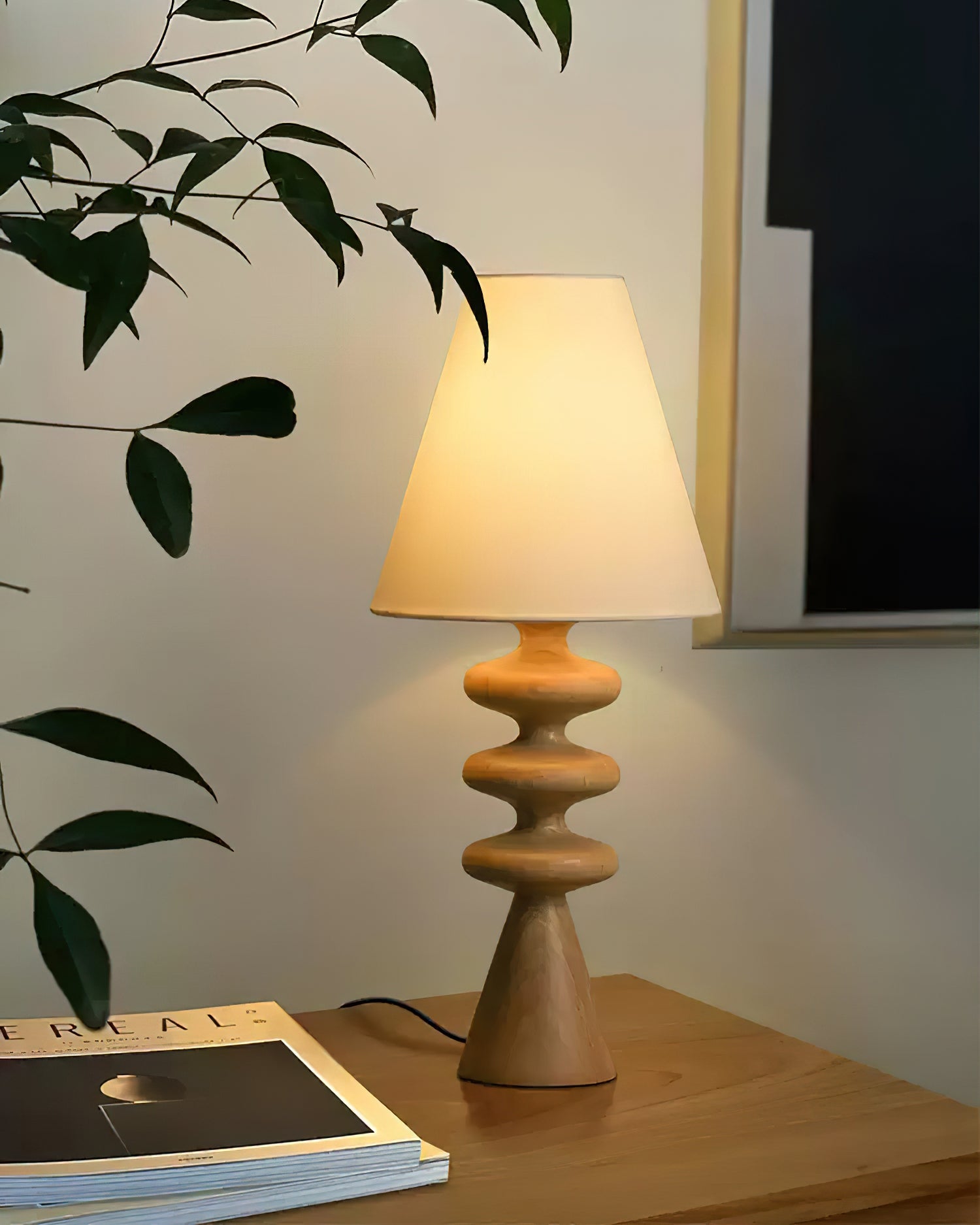 Ripple Wood Table Lamp - Cueteks