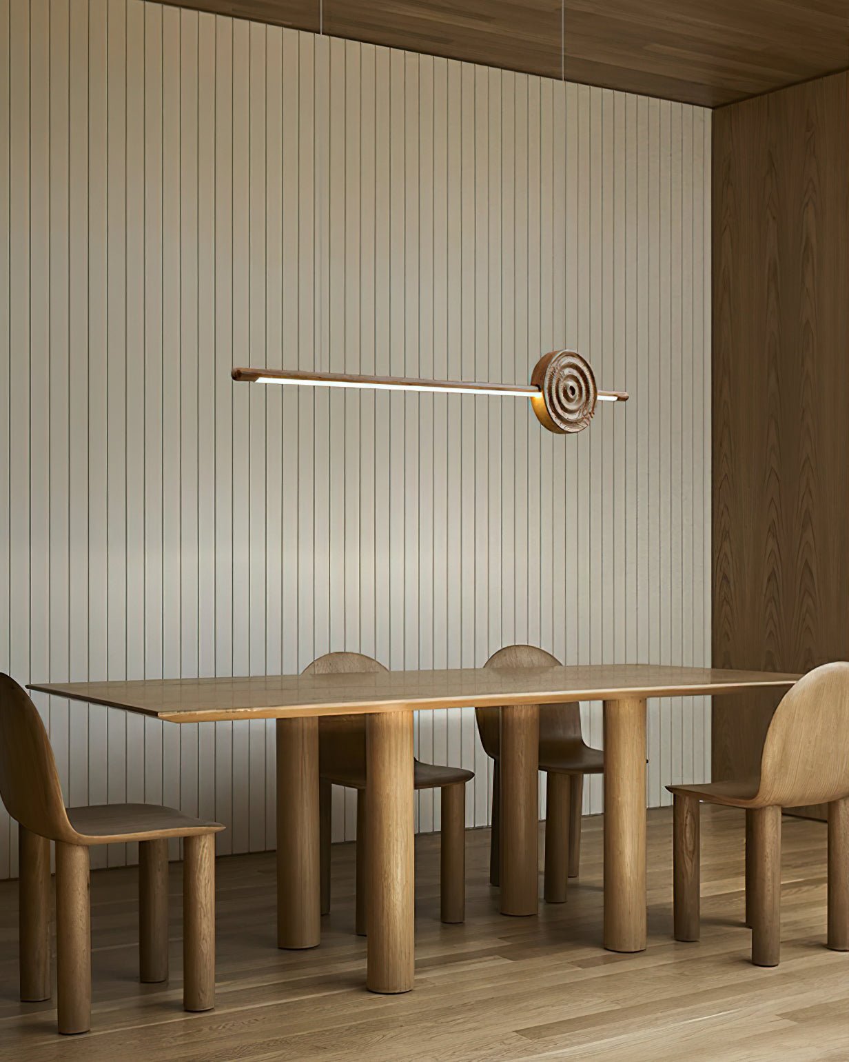 Erhu Wood Chandelier - Cueteks