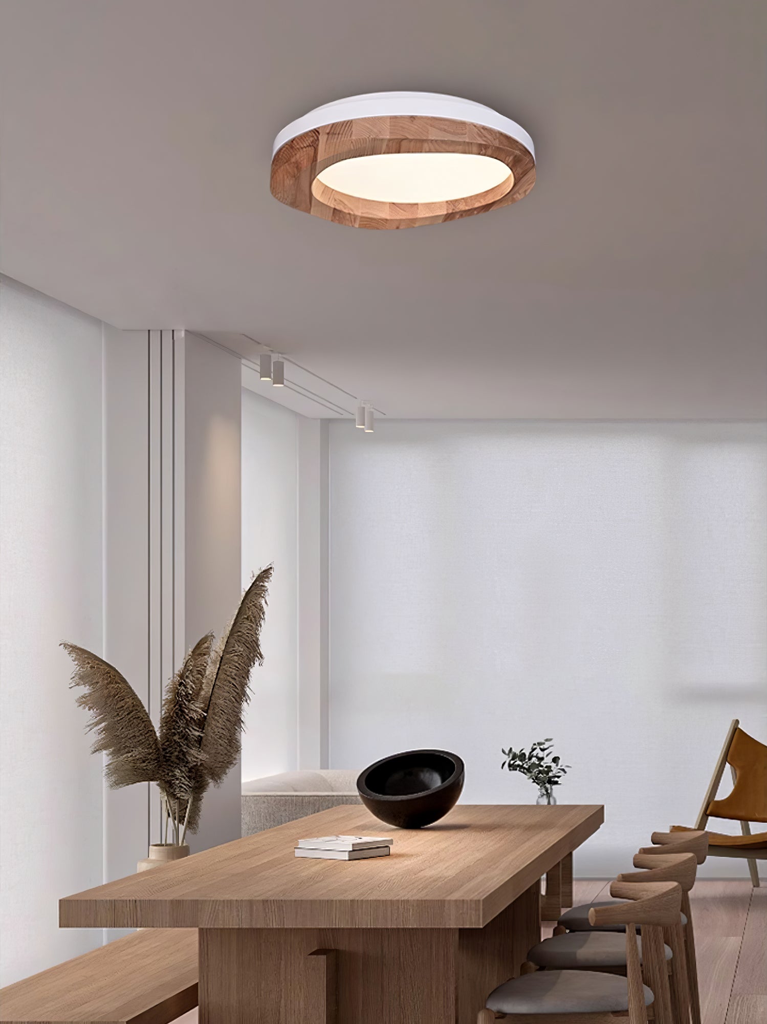 Timber Round Wood Ceiling Lamp - Cueteks