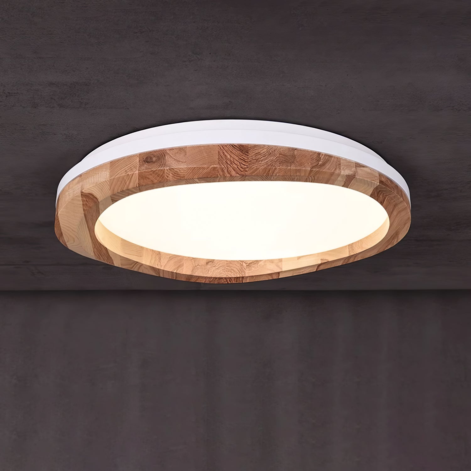 Timber Round Wood Ceiling Lamp - Cueteks