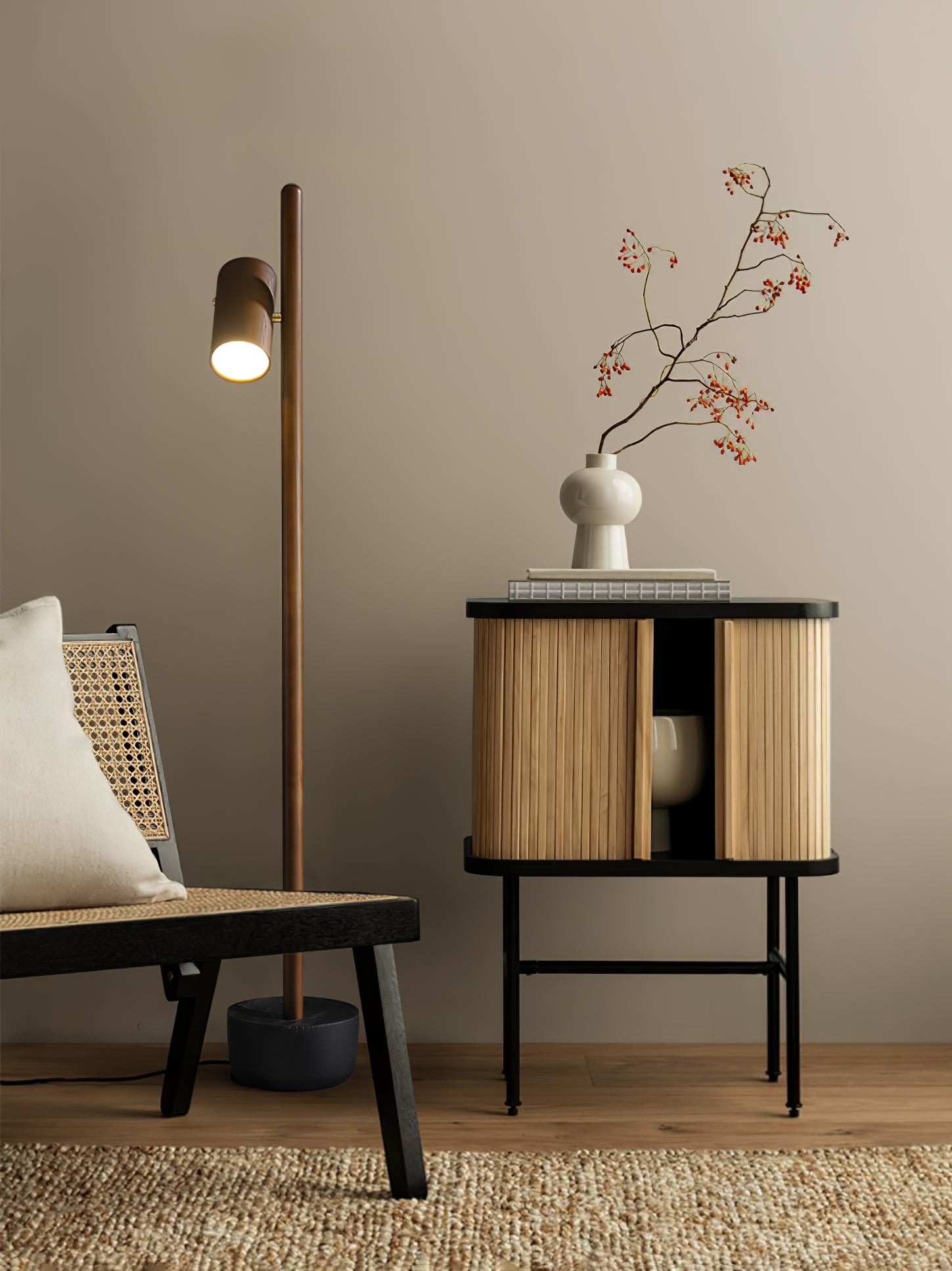 Spotlight Wood Floor Lamp - Cueteks