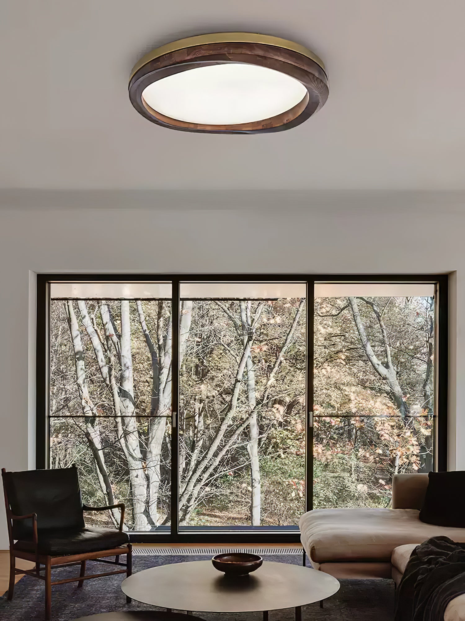 Timber Round Wood Ceiling Lamp - Cueteks