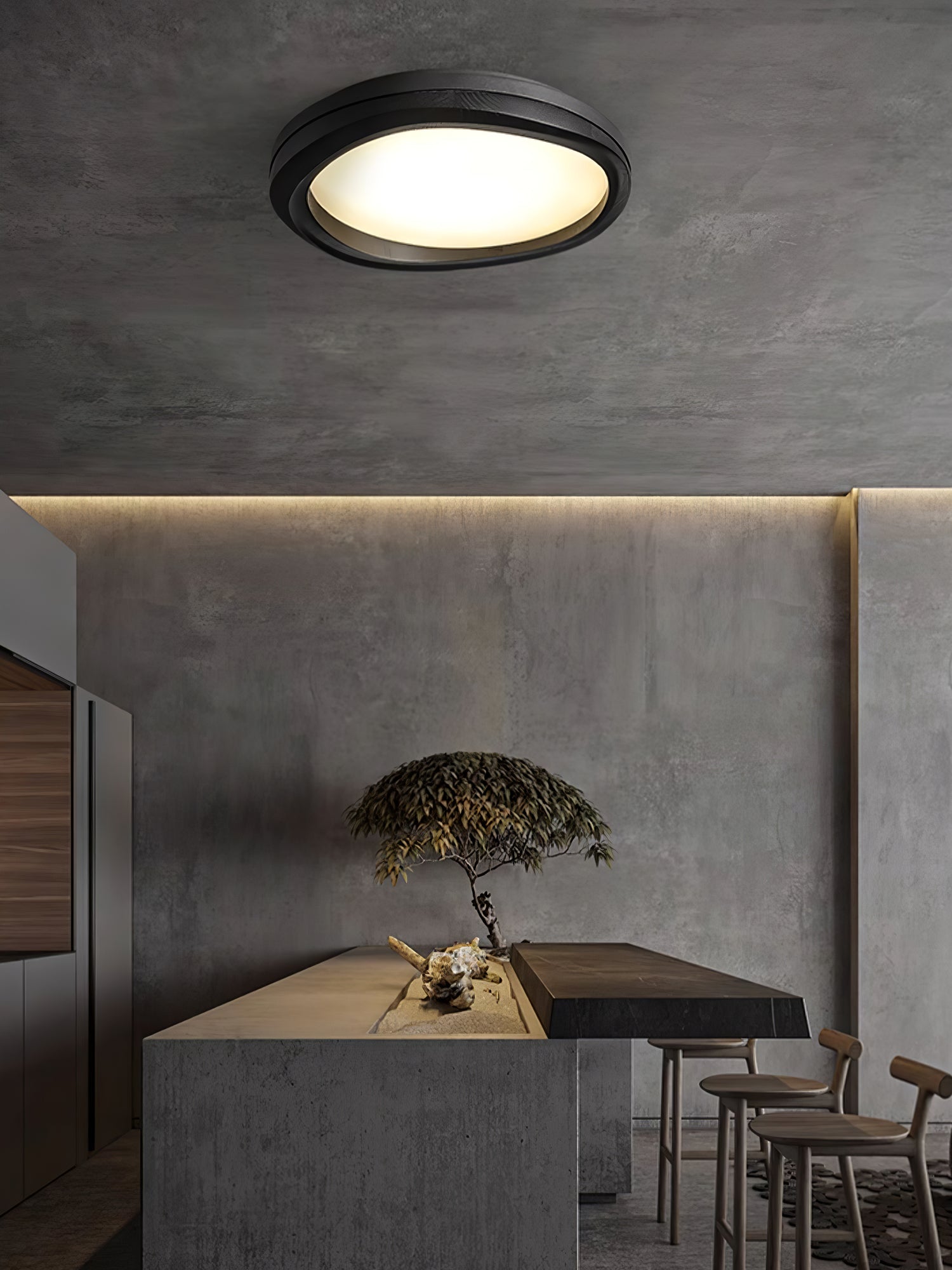 Timber Round Wood Ceiling Lamp - Cueteks