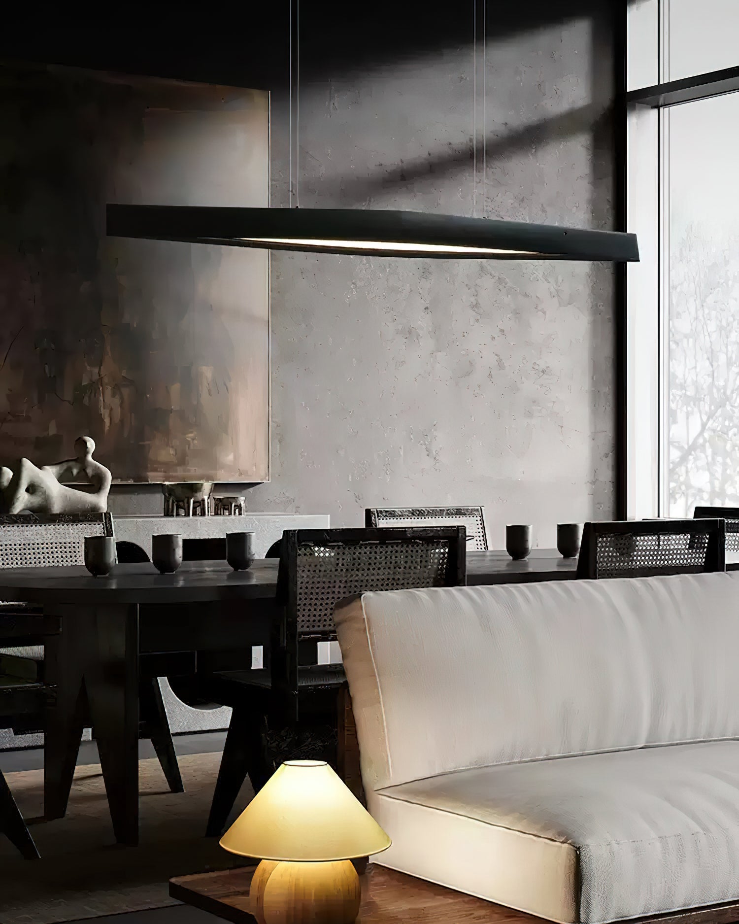 Horizon Linear Wood Pendant Lamp - Cueteks