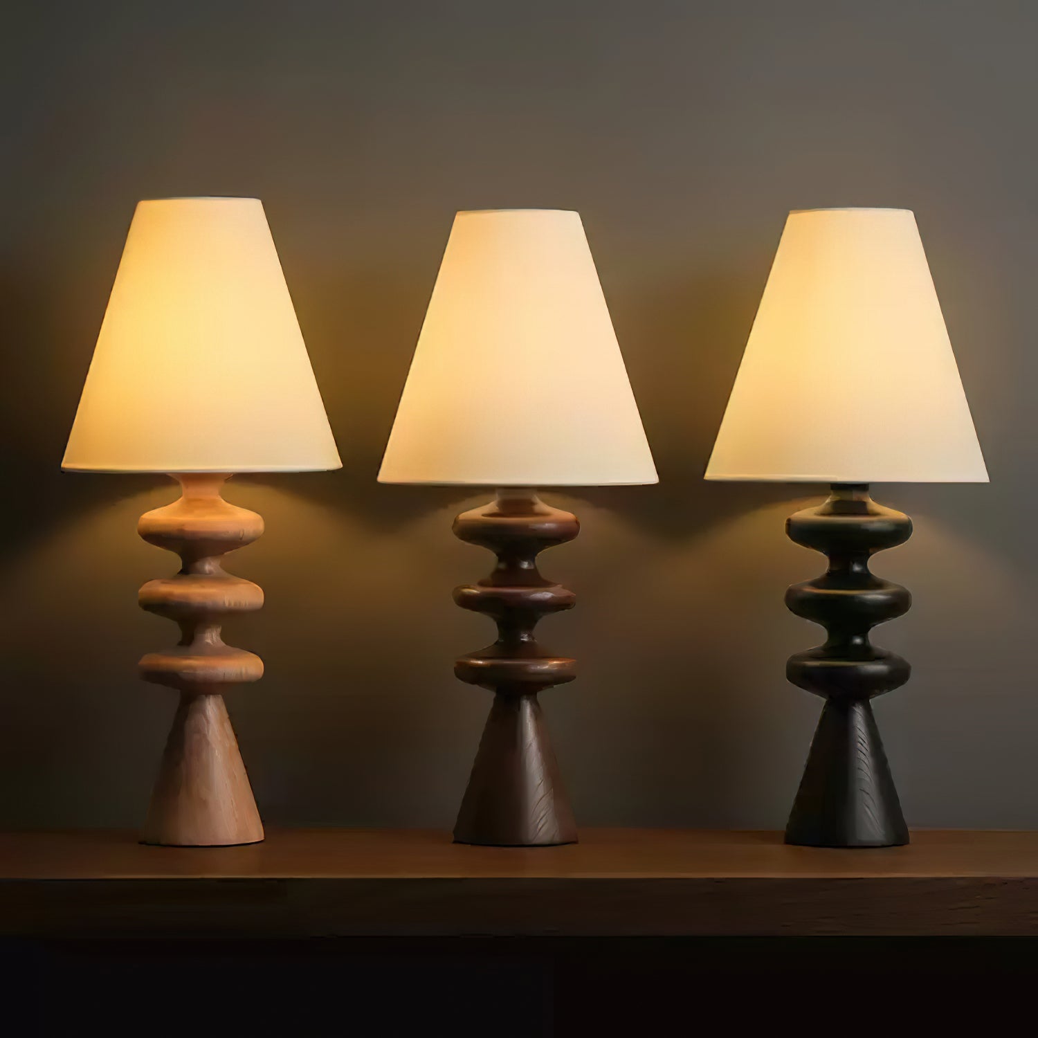 Ripple Wood Table Lamp - Cueteks