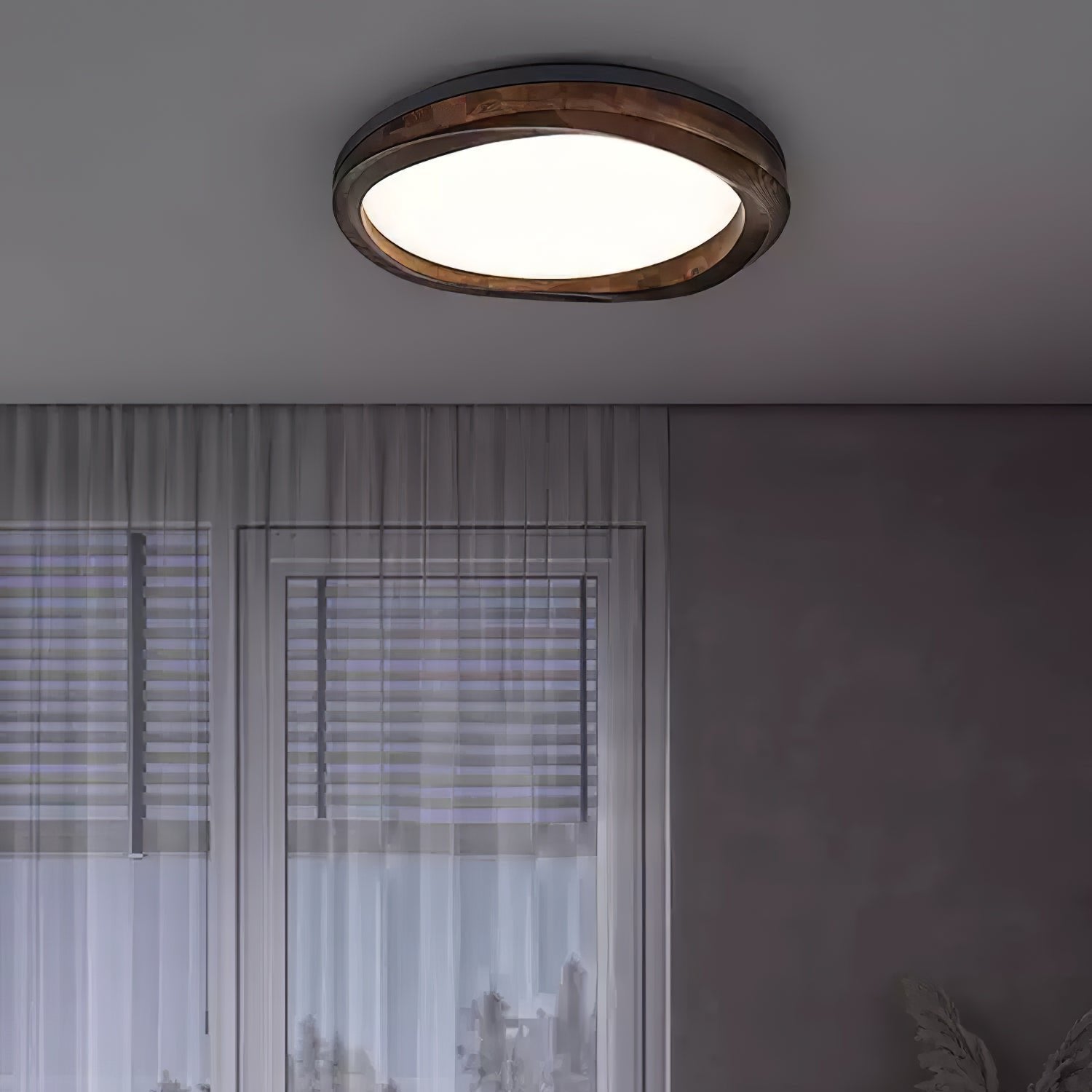 Timber Round Wood Ceiling Lamp - Cueteks