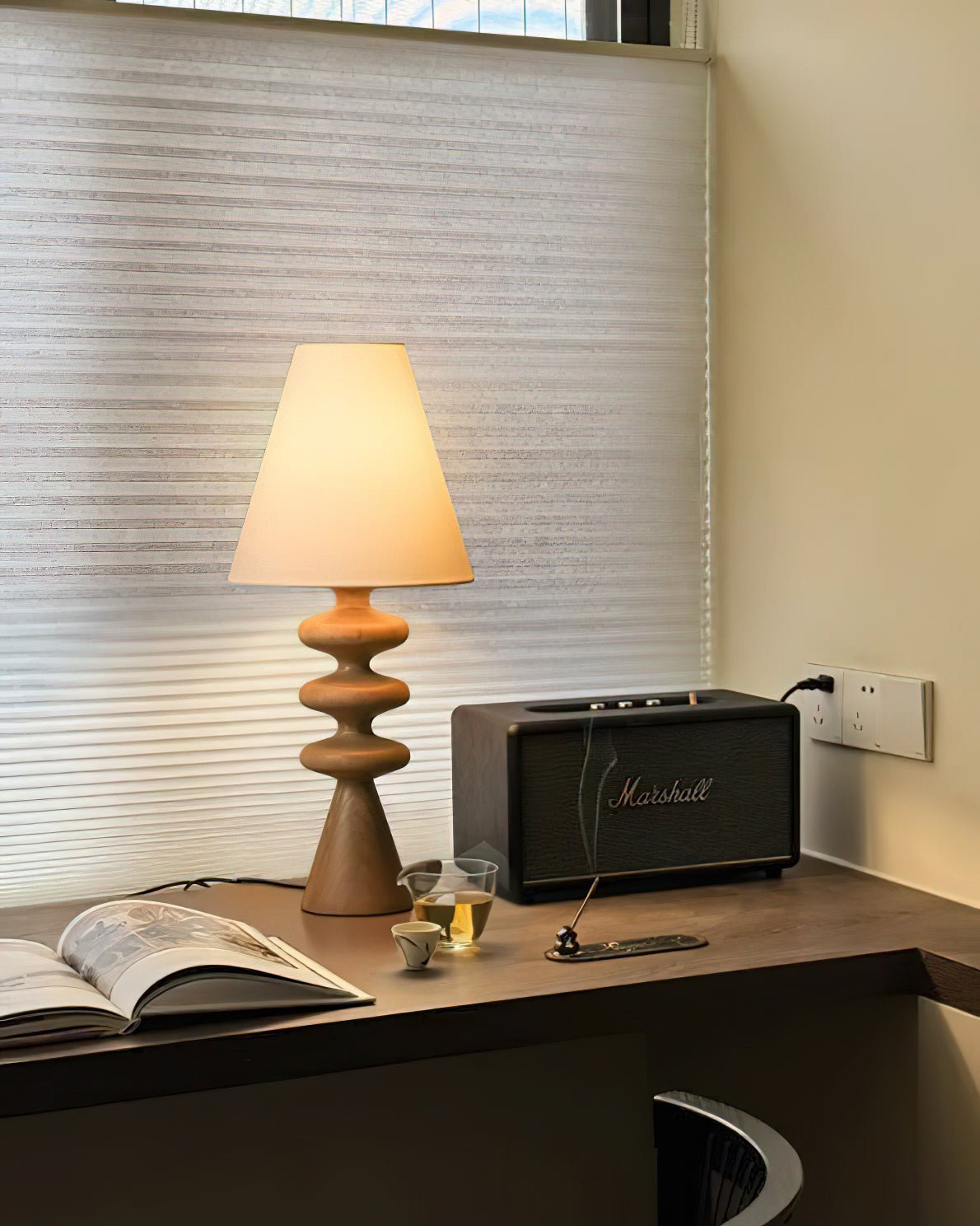 Ripple Wood Table Lamp - Cueteks