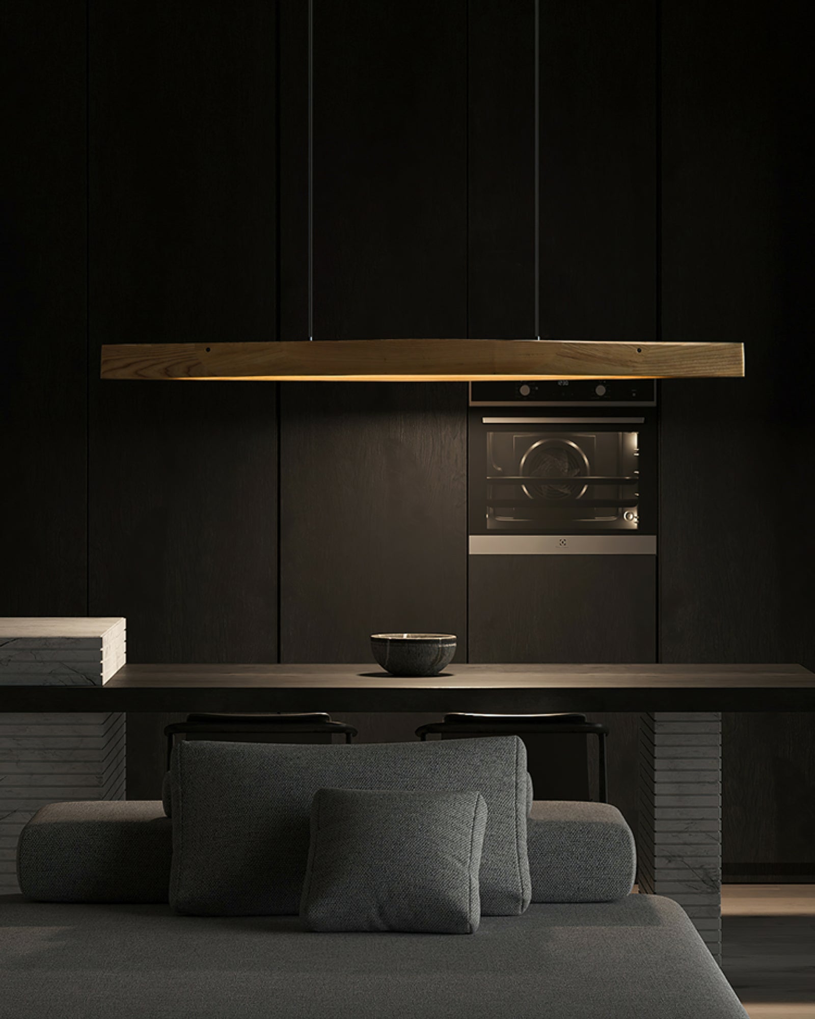 Horizon Linear Wood Pendant Lamp - Cueteks