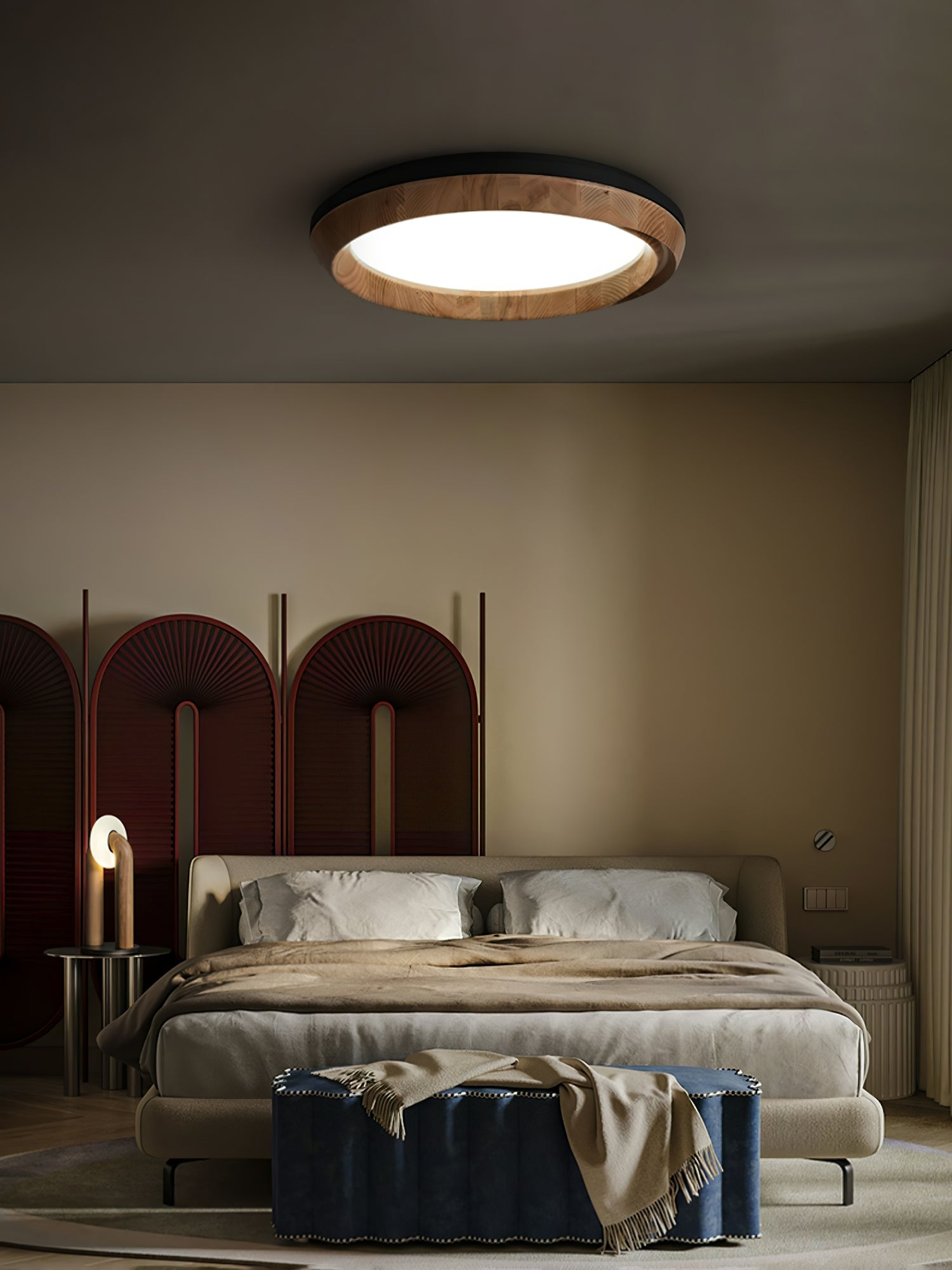 Ripple Wood Ceiling Light - Cueteks