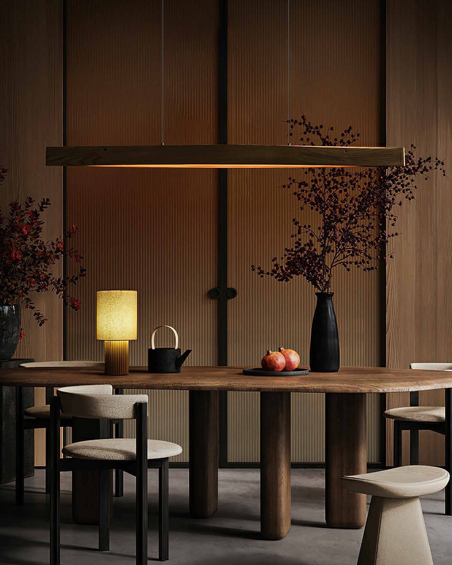 Horizon Linear Wood Pendant Lamp - Cueteks