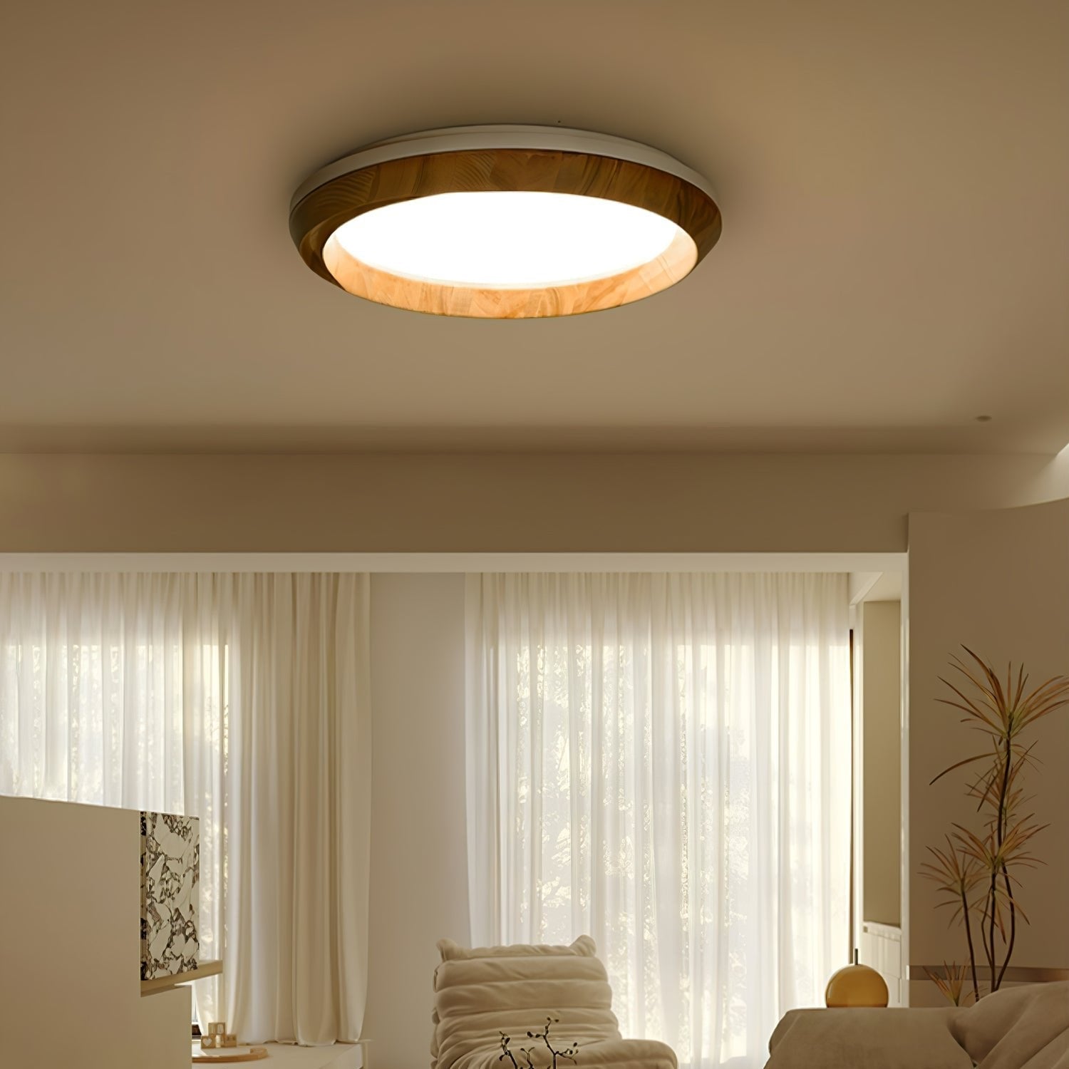Ripple Wood Ceiling Light - Cueteks