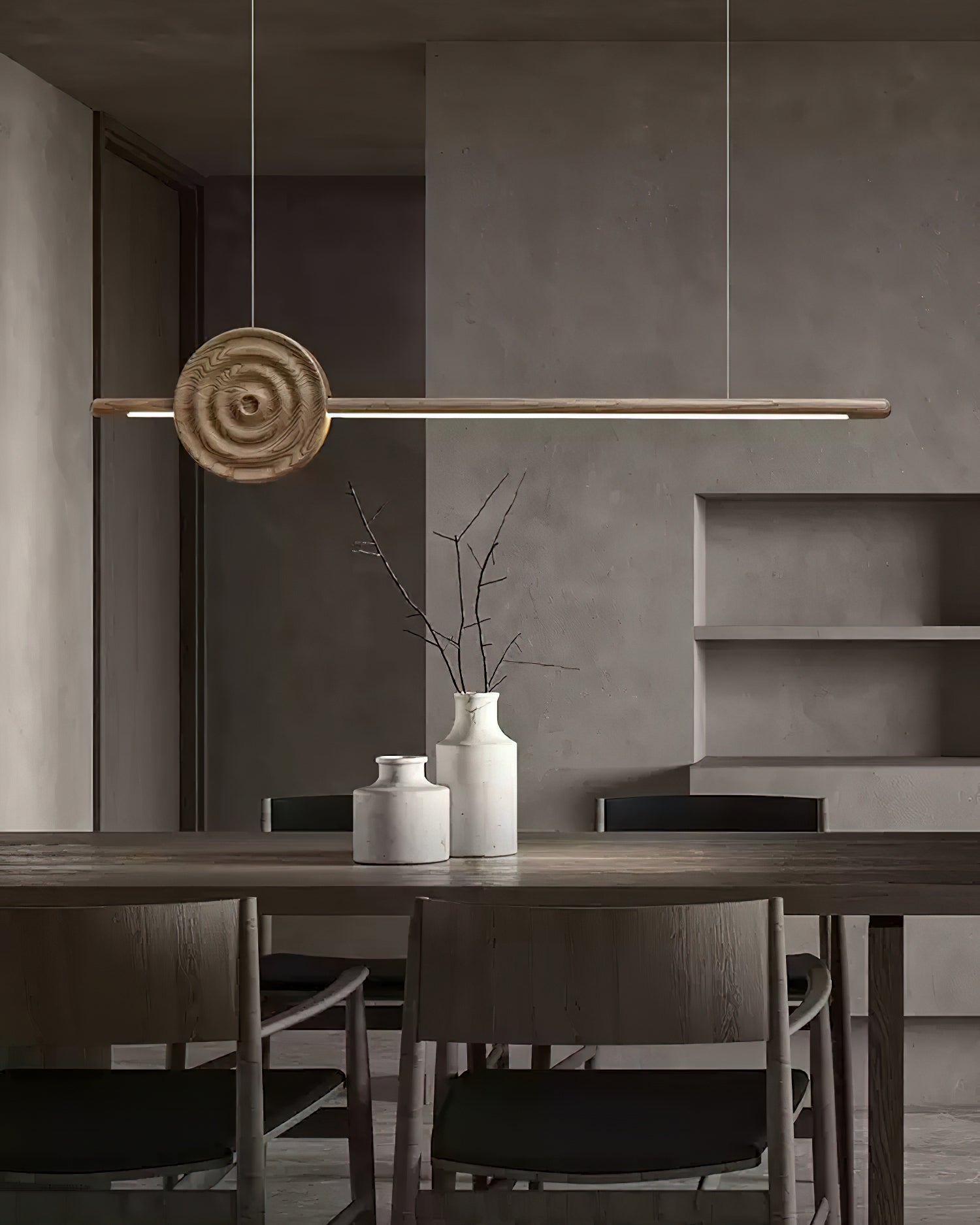 Erhu Wood Chandelier - Cueteks