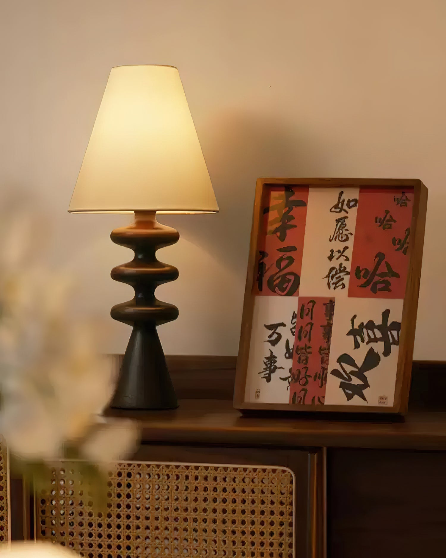 Ripple Wood Table Lamp - Cueteks