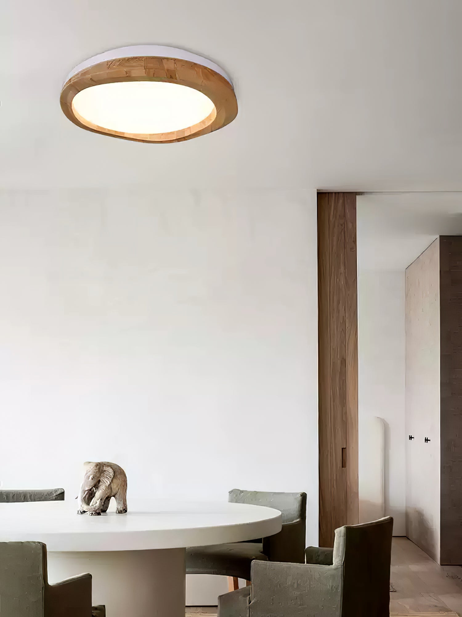 Timber Round Wood Ceiling Lamp - Cueteks