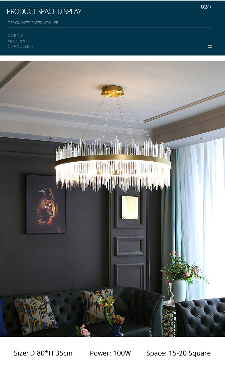 Marilyn Moderne Luxuriöse Kristall Kronleuchter, ∅50CM - Cueteks