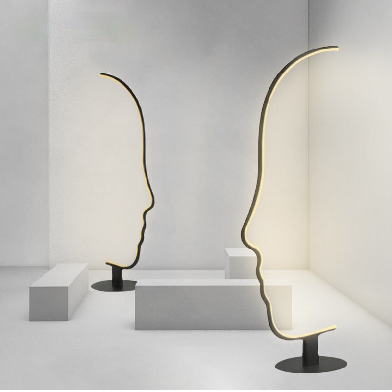 Postmoderne LED-Stehlampe mit menschlichem Gesicht, L170CM - Cueteks