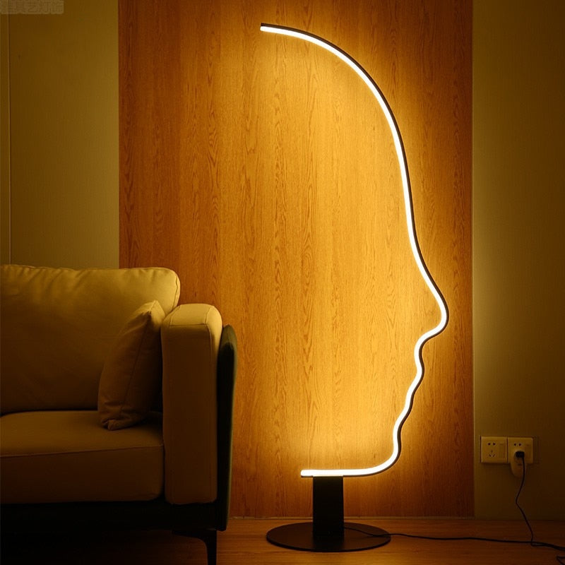 Postmoderne LED-Stehlampe mit menschlichem Gesicht, L170CM - Cueteks