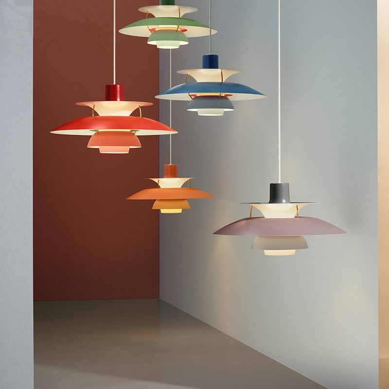 Moderne Macaron Regenschirm Pendelleuchte. Rauchviolett & Grau - Cueteks