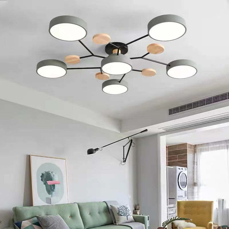 Moderne runde LED Deckenleuchte für Wohn- / Schlafzimmer, Grün - Cueteks