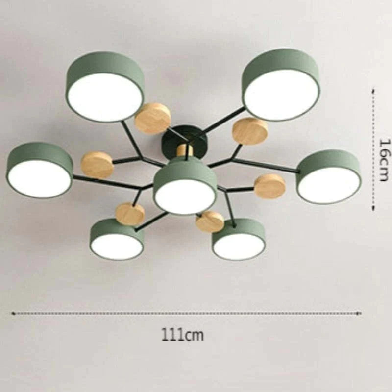 Moderne runde LED Deckenleuchte für Wohn- / Schlafzimmer, Grün - Cueteks