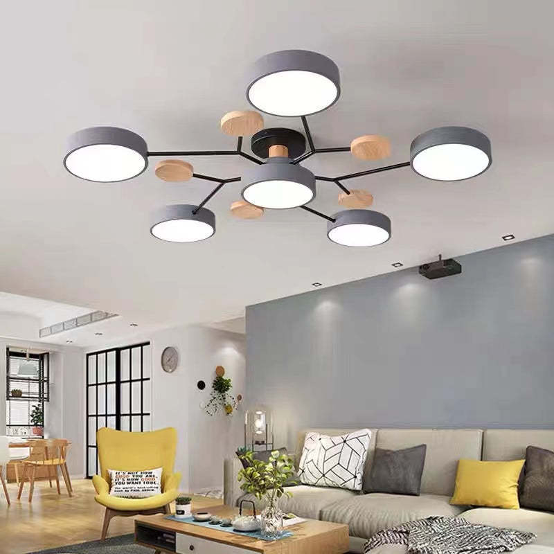 Moderne runde LED Deckenleuchte für Wohn- / Schlafzimmer, Grün - Cueteks
