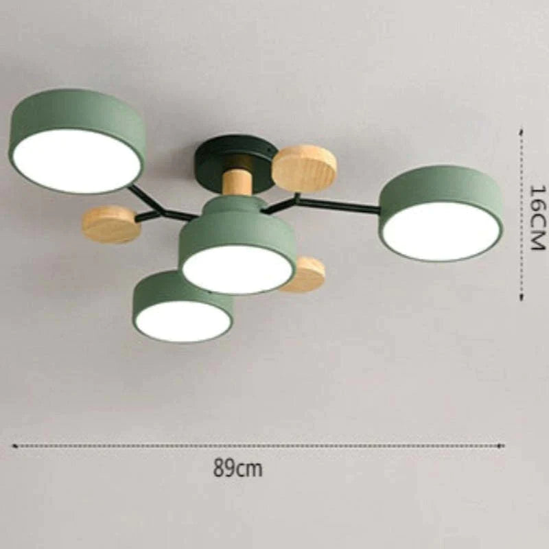 Moderne runde LED Deckenleuchte für Wohn- / Schlafzimmer, Grün - Cueteks