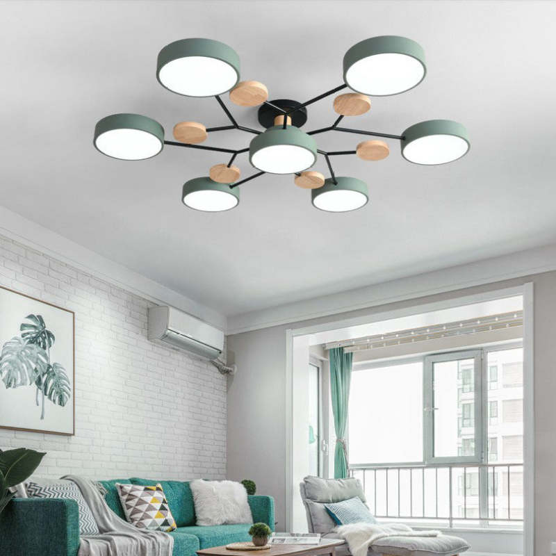 Moderne runde LED Deckenleuchte für Wohn- / Schlafzimmer, Grün - Cueteks