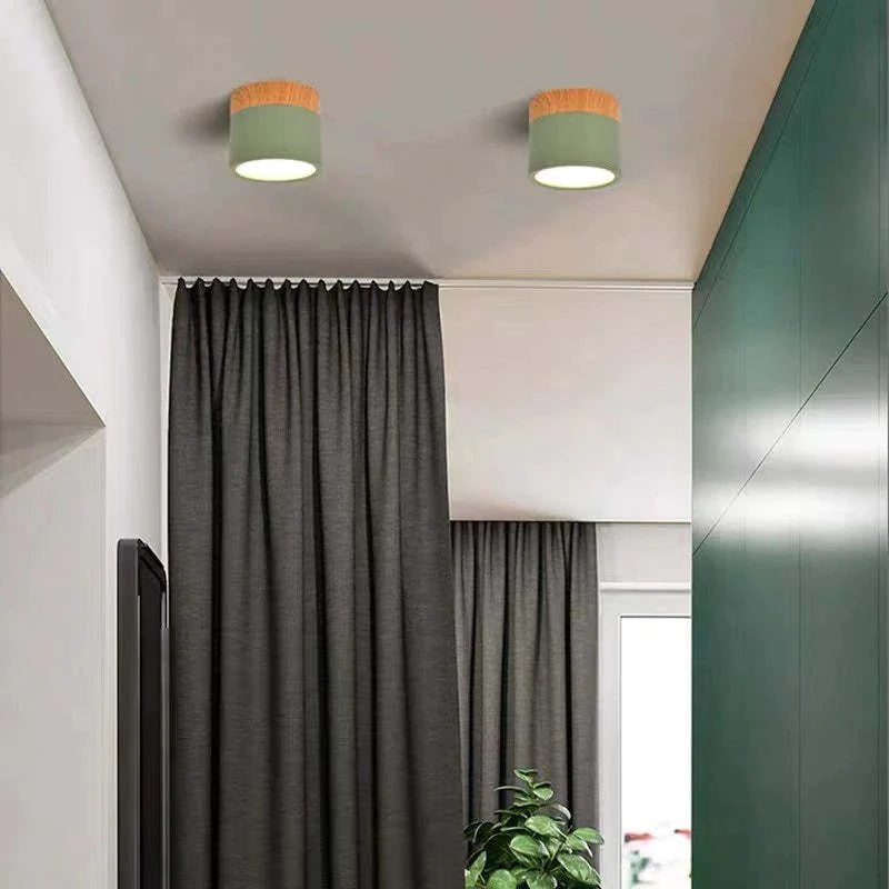 Moderne LED-Downlights Makrone Deckenleuchte, Grün&Weiß - Cueteks