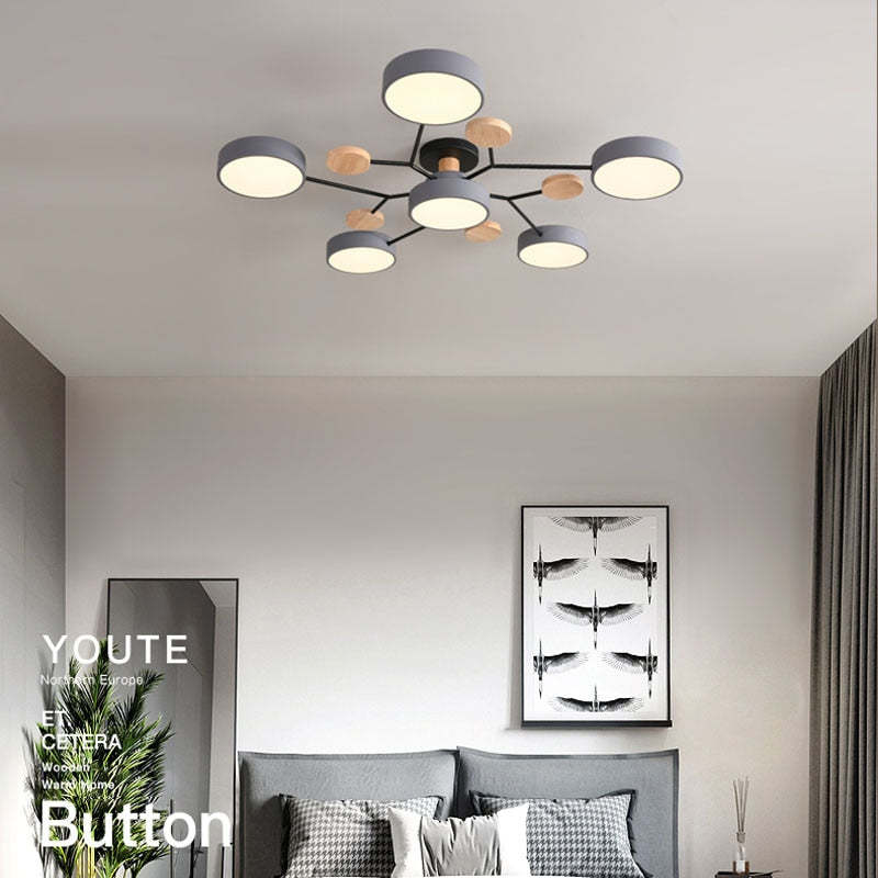 Moderne runde LED Deckenleuchte für Wohn- / Schlafzimmer, Grün - Cueteks