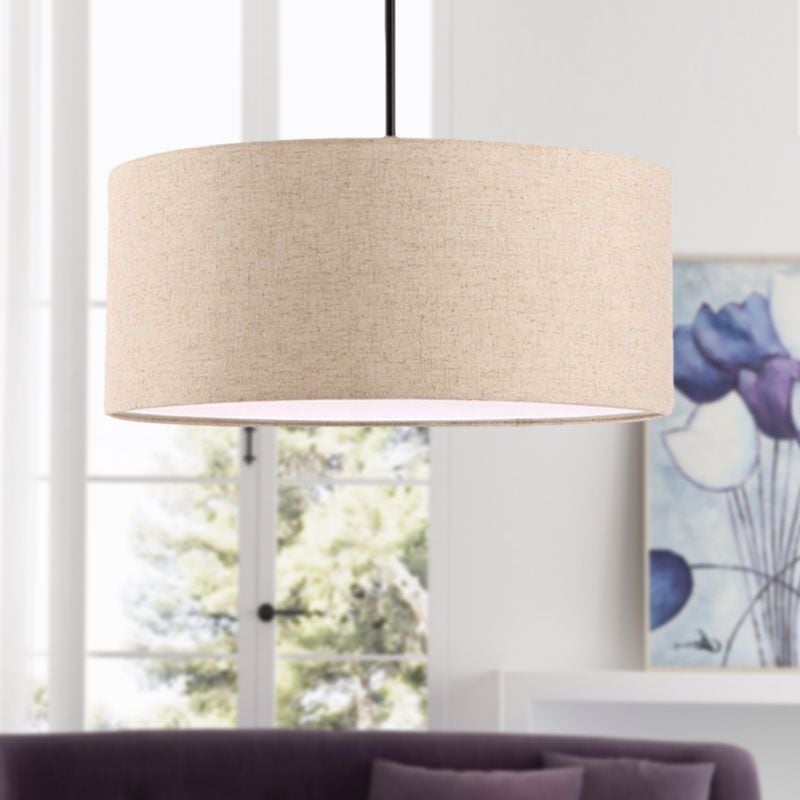 Renée Pendelleuchte Trommelform aus Textil, 4 Farben, ∅30/40/45/50/60CM - Cueteks