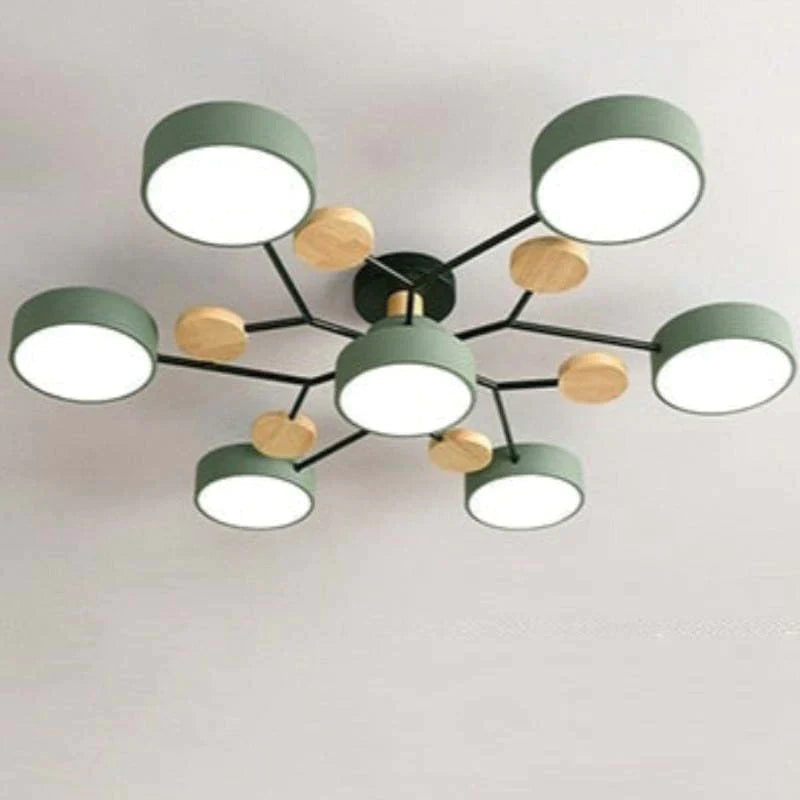 Moderne runde LED Deckenleuchte für Wohn- / Schlafzimmer, Grün - Cueteks
