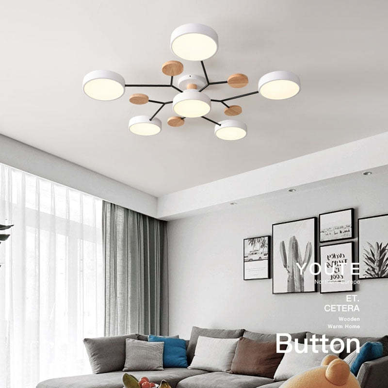 Moderne runde LED Deckenleuchte für Wohn- / Schlafzimmer, Grün - Cueteks