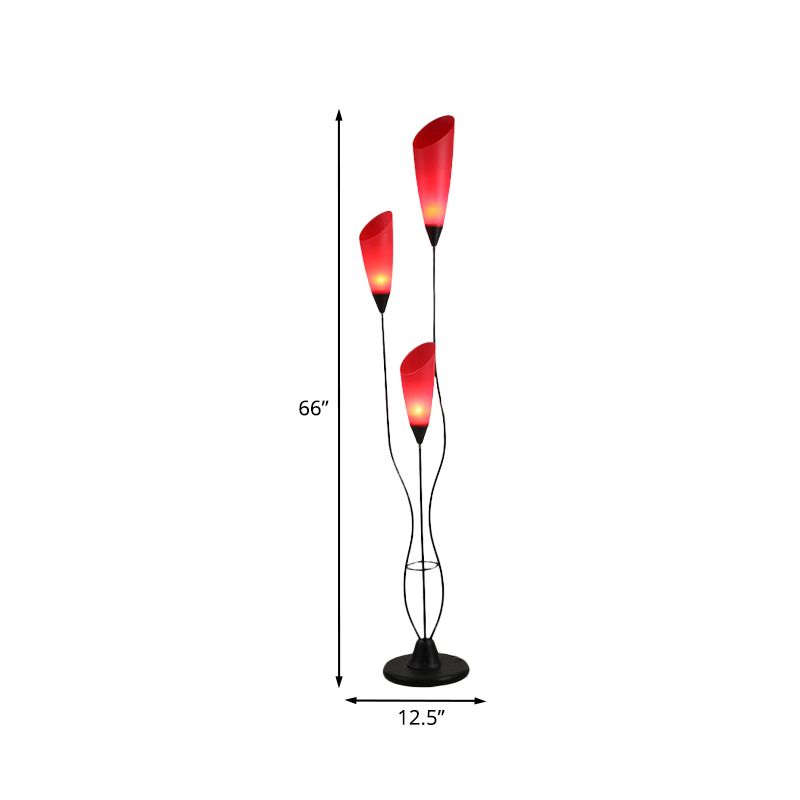 Bella Fackel Rote Stehlampe, 3-flammig, 168CM Lang - Cueteks