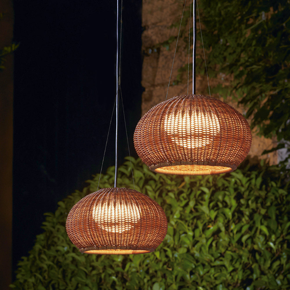 Ritta Außenpendelleuchte, Bambus, 16/38CM Lang - Cueteks