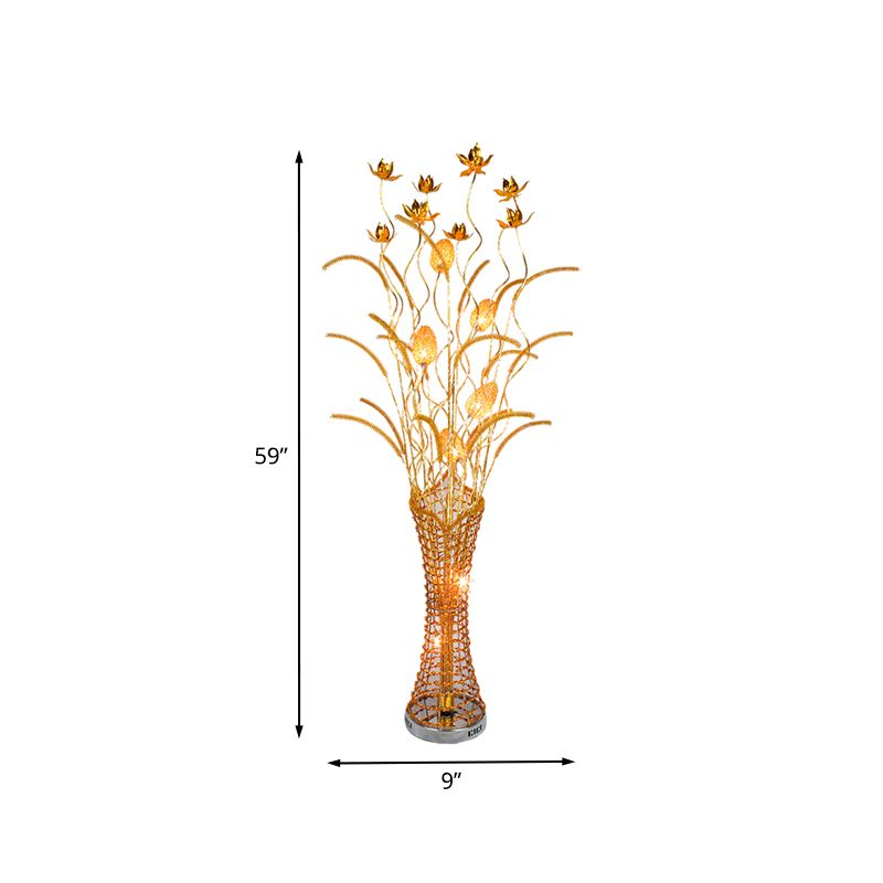 Bella Blumenvase Goldene Stehlampe, 150CM Lang - Cueteks