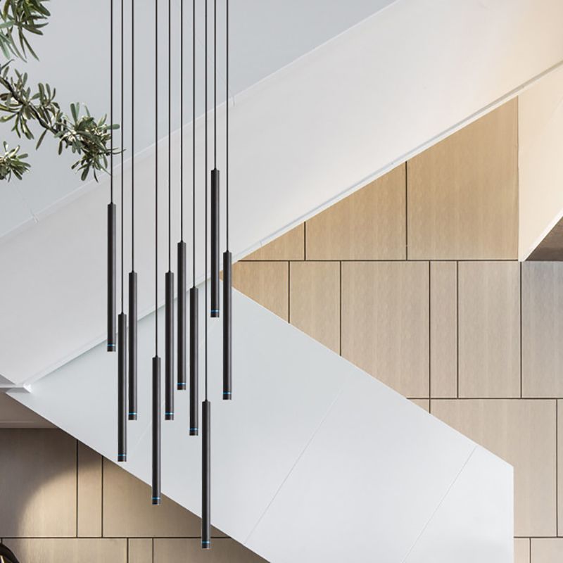 Edge Pendelleuchte Zylinderförmig, 2 Farben, 30CM/50CM/60CM Lang - Cueteks